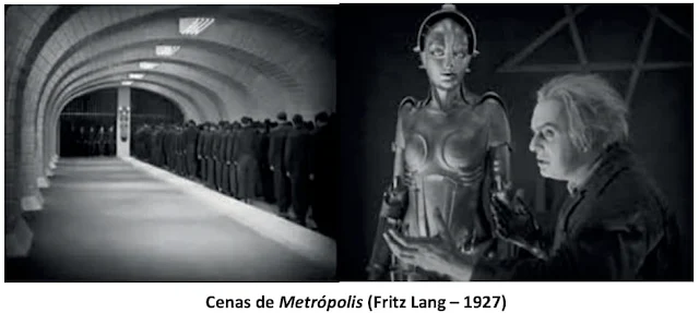 O filme Metrópolis, lançado pelo lendário diretor austríaco Fritz Lang, em 1927, retrata uma cidade fictícia no futuro, dividida em dois grupos