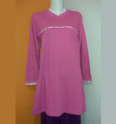 Kaos Panjang Kombinasi Pink Shafira