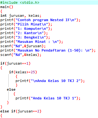 Fungsi If Nested If Bersarang