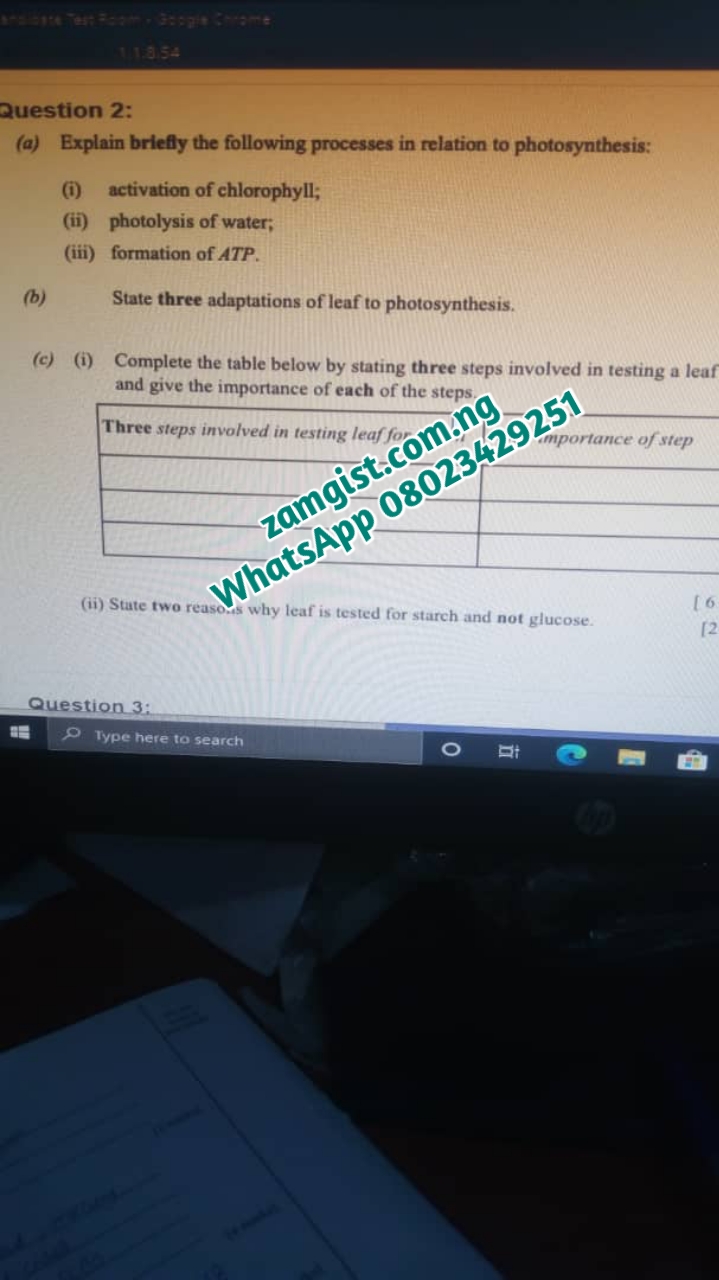 WAEC GCE BIOLOGY QUESTIONS AND ANSWERS 2024