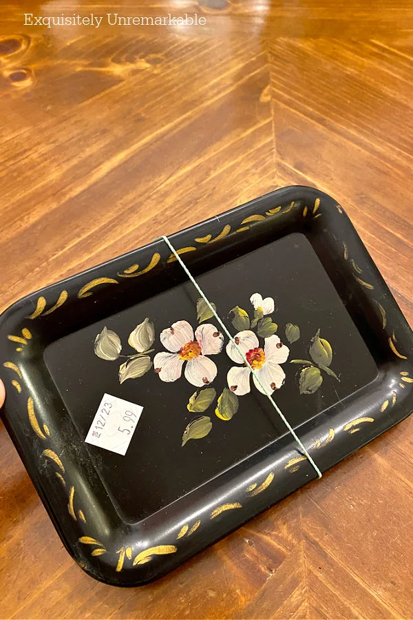 Mini Painted Metal Floral Trays