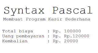 Syntax Pascal Membuat Program Kasir Sederhana