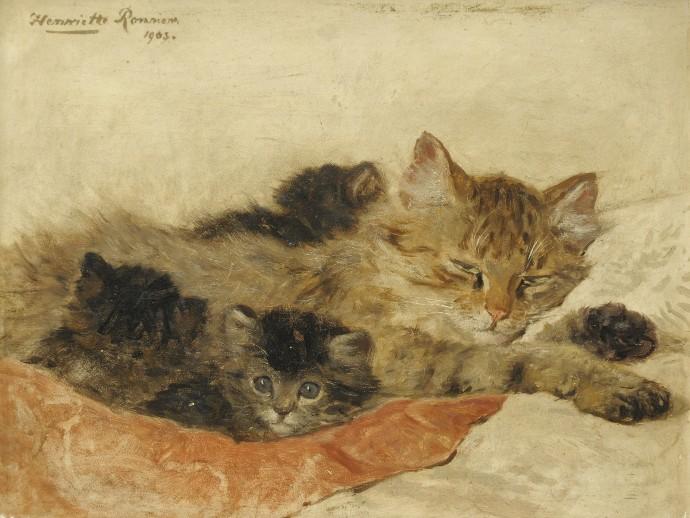 Paintings of Spring  Henriette Ronner Knip  31 mai 1821 