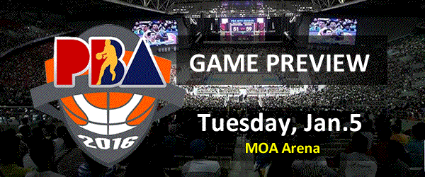 List of PBA Game Tuesday January 5, 2016 @ MOA Arena