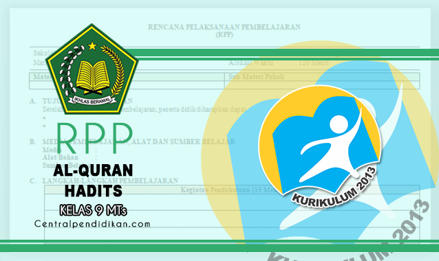 RPP 1 Lembar Al Quran Hadits Kelas 9 MTs Edisi Revisi 2023/2024