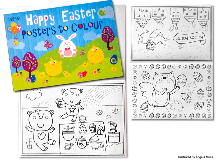happy easter pictures to colour in. It#39;s an Easter Colouring Book