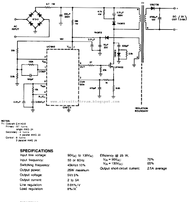 Off line Fly back Regulator Circuit Diagram