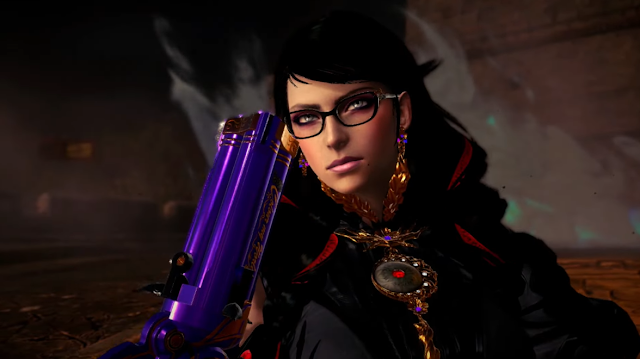 Bayonetta 3 colour my world firearms purple gun glasses frames Orange Blossom