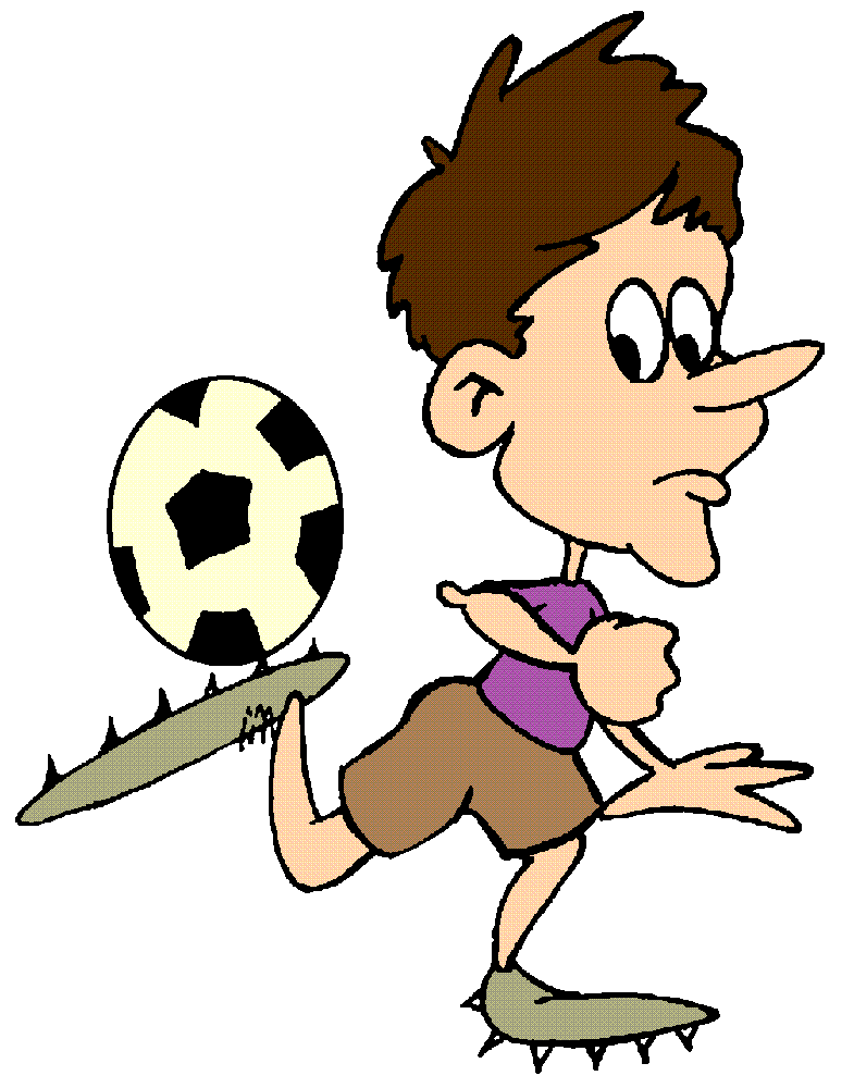 A stick figure girl soccer player jumps high to bounce the ball off her head A stick figure girl soccer player jumps high to bounce the ball off her head