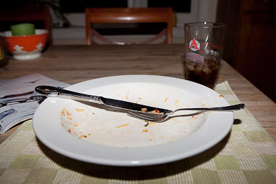 an empty plate after dinner