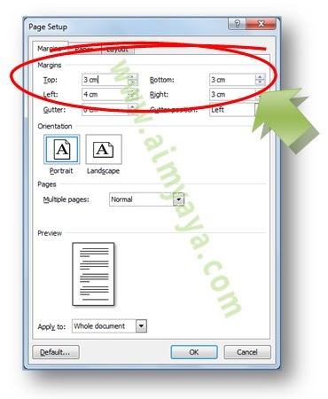 Cara Cepat Mengatur Margin Dokumen Microsoft Word  cara 