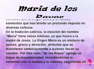 ▷ Significado del nombre Maria de los Reyes