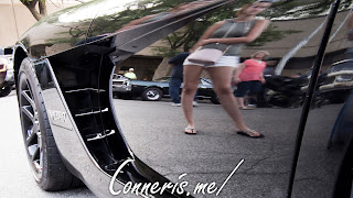 Dodge Viper Woman in Paint Reflection