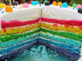 Tarta arco iris cake de trufa blanca Ana Sevilla
