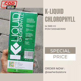 K-Liquid Chlorophyll Sari Klorofil dari Daun Alfalfa (Medicago Sativa) Isi 500 ml