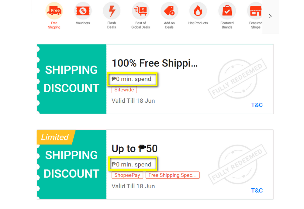 Shopee Free Shipping Vouchers