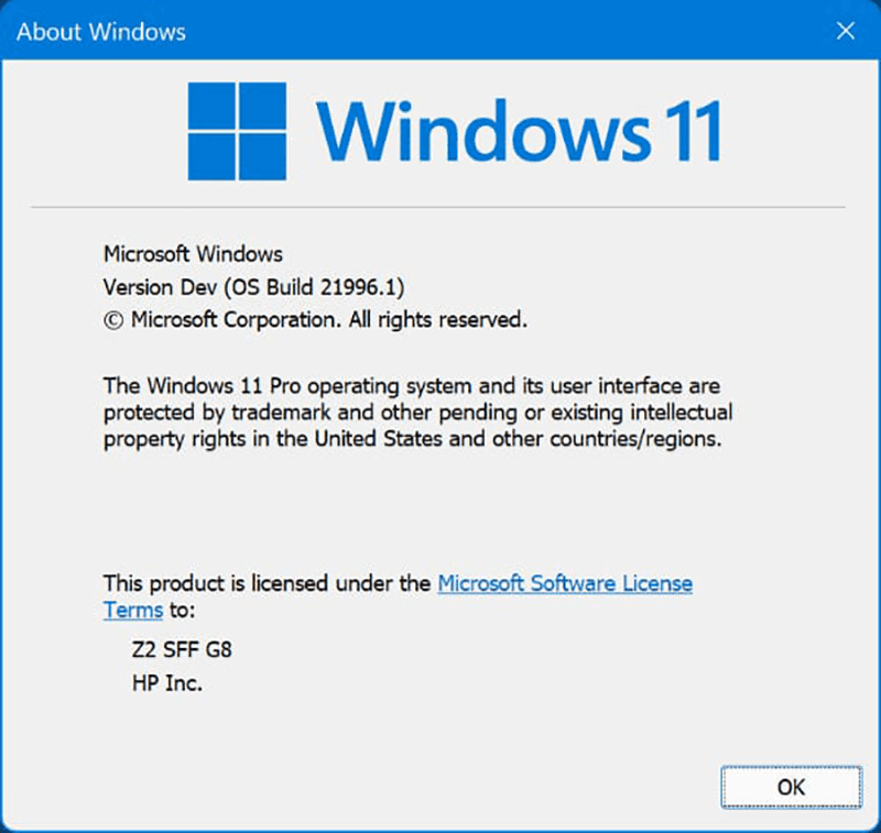 Windows 11 Build Number