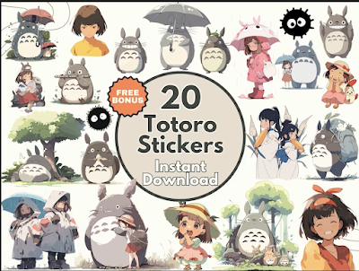 Totoro Digital Stickers,