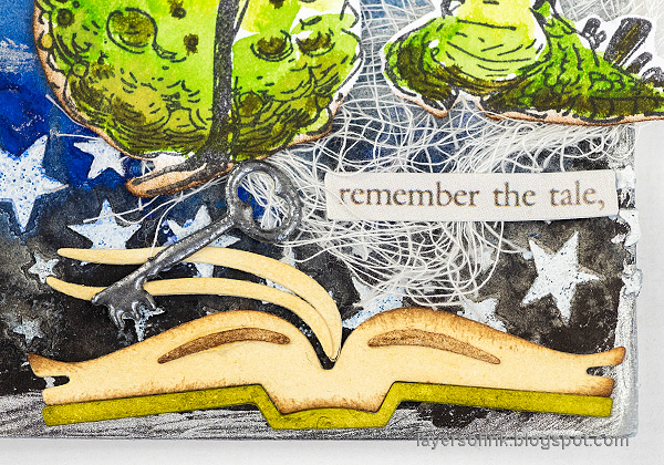 Layers of ink - Fantasy Dragon Tag by Anna-Karin Evaldsson. Made with Tim Holtz exclusive STAMPtember set.