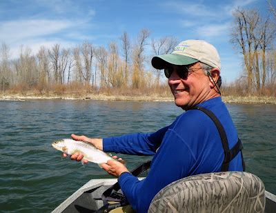 Joe Graziano on the Bitterroot River with a trout