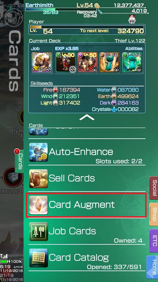 Mobius Final Fantasy Global Thailand:  Beginner's Guide Part 1 : Card Augment  การอัฟการ์ดที่ ...