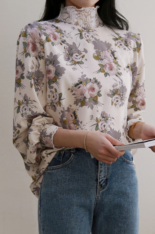 Tie-Back Floral Blouse