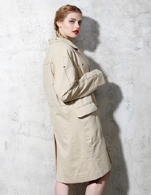 Notched Lapel Loose Fit Coat