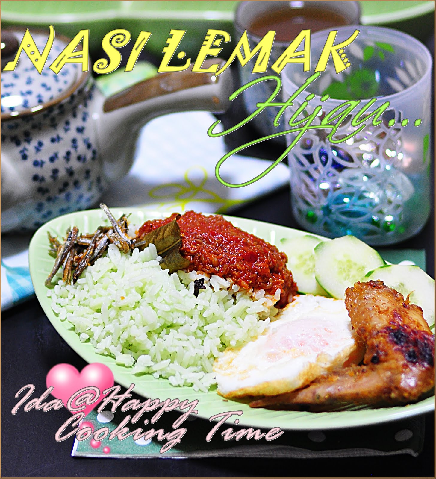 Nasi Lemak Hijau harum daun limau purut