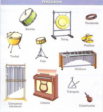 instrumentos de percusion. Instrumentos de percusión
