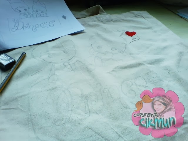 diy, diy tote bag, customize tote bag, tote bag, hias tote bag, tote bag comel, cute tote bag, princess tote bag, princess, 