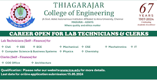 Thiagarajar College Recruitment 2024