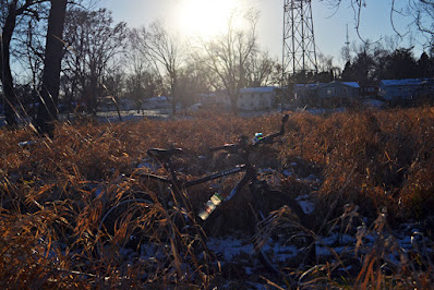 On mountain bike trail