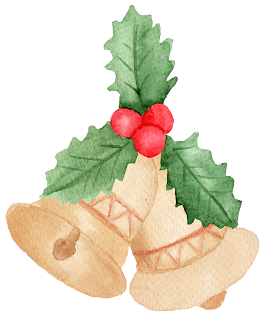 This is a holiday icon of bells with mistletoe.