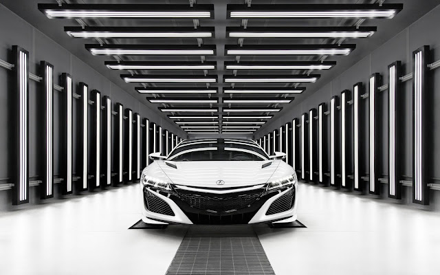  Acura NSX White Monochrome HD Wallpaper.