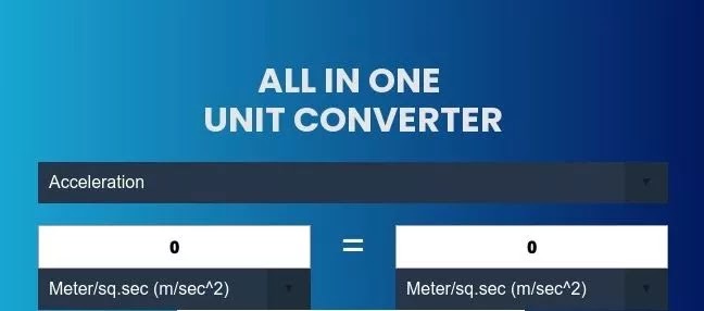 All in one Unit Converter-Premium Tool Script For Blogger Free Download.