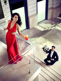 Eva Green Beautiful Red Dress Pic In Balcony