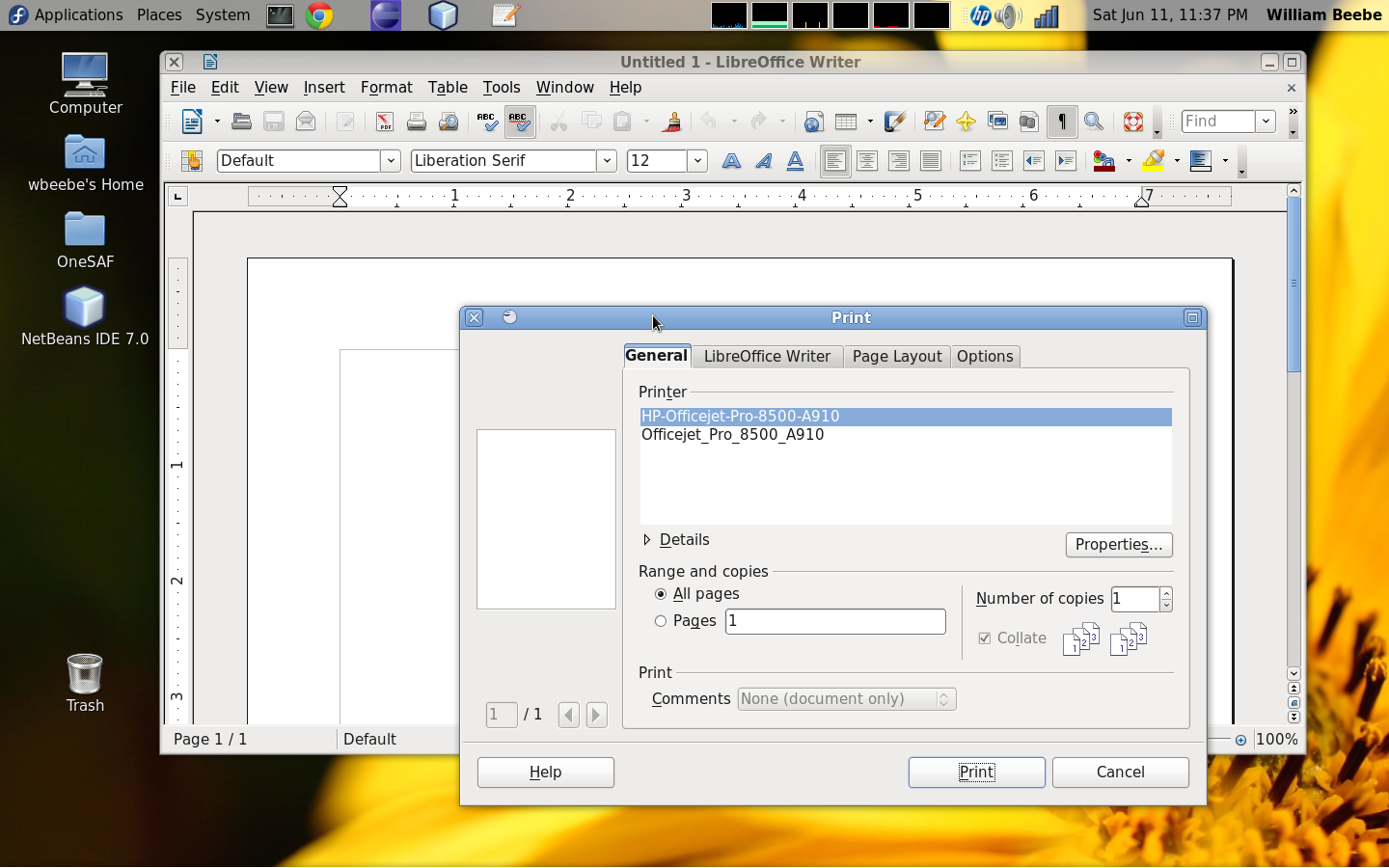 Printing labels in libreoffice