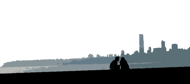 silhouetted couple illustration