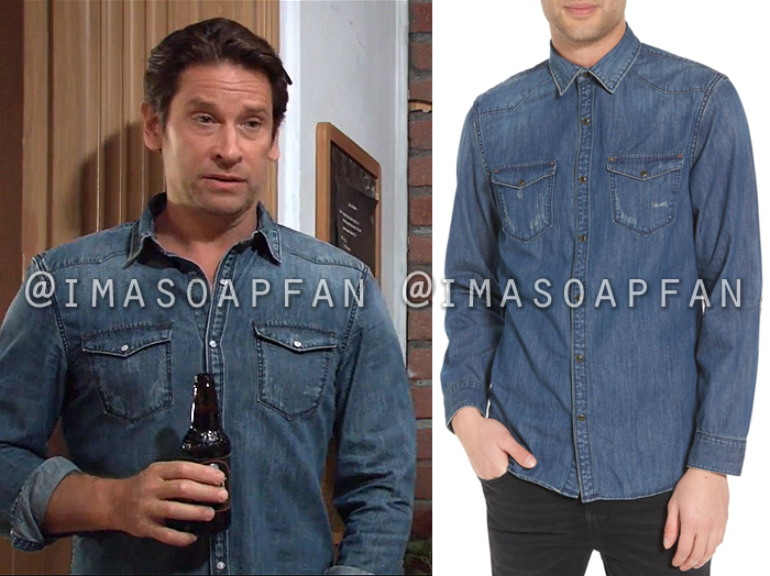 Franco Baldwin, Robert Howarth, Blue Denim Western Shirt, General Hospital, GH