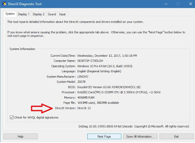 Cara Mengecek DirectX pada Laptop - Sistem Informasi