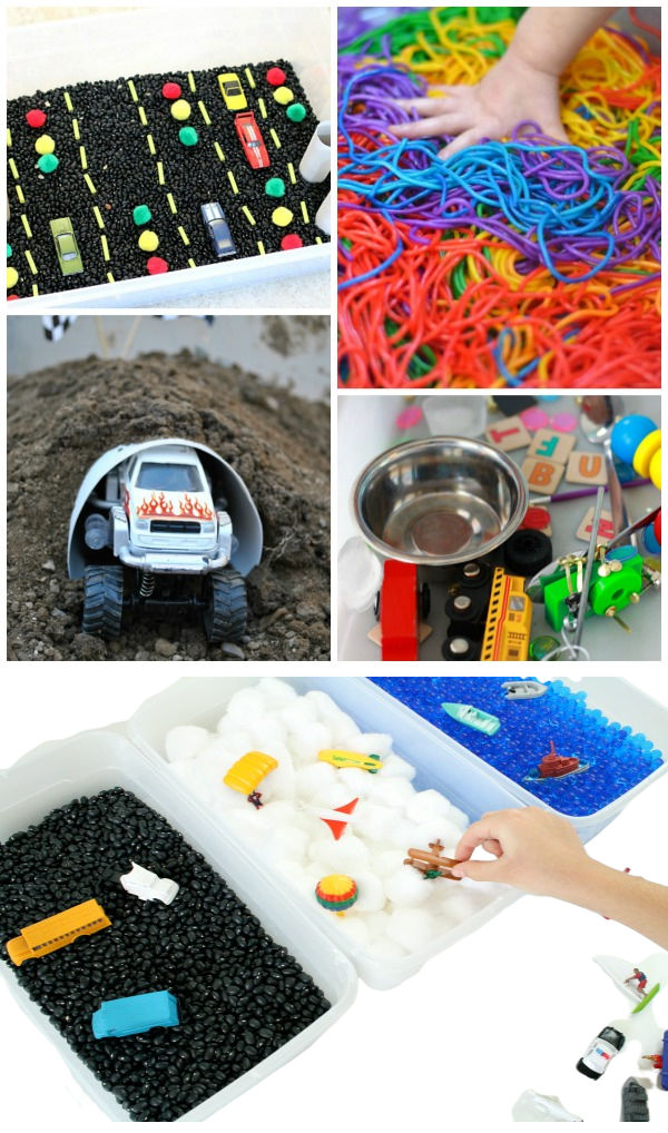 Tons of fun & creative sensory bins for kids!  Love these ideas! #sensoryactivitiestoddlers #sensorybins #sensoryprocessingdisorder #sensorybinideas #sensorybinfillers #growingajeweledrose #activitiesforkids