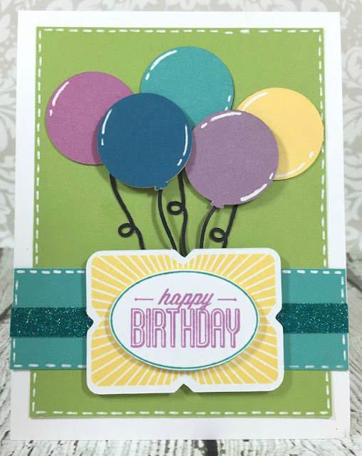 Cricut Artistry Birthday Balloons card