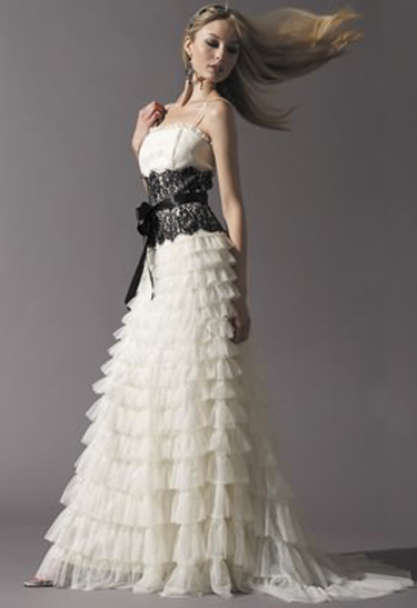 wedding dresses with black lace