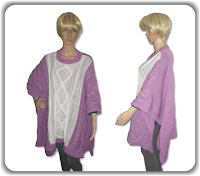Hearts & Cables Poncho Photo Front and Side View