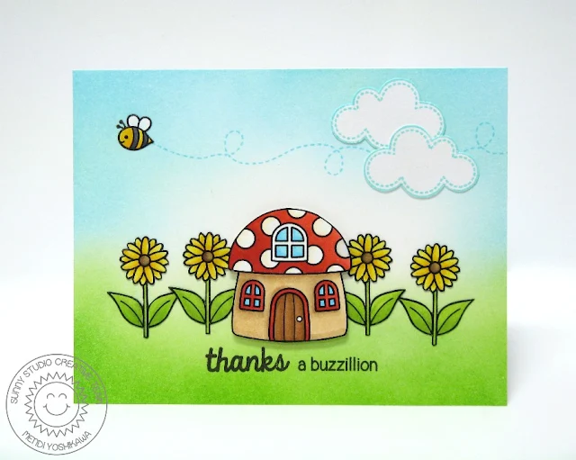 Sunny Studio Stamps Backyard Bugs Thanks A Buzzillion Card