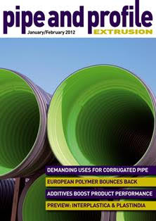 Pipe and Profile Extrusion - January & February 2012 | ISSN 2053-7182 | TRUE PDF | Bimestrale | Professionisti | Polimeri | Materie Plastiche | Chimica
Pipe and Profile Extrusion is a magazine written specifically for plastic pipe and profile extruders around the globe.
Published six times a year, Pipe and Profile Extrusion covers key technical developments, market trends, strategic business issues, legislative announcements, company profiles and new product launches. Unlike other general plastics magazines, Pipe and Profile Extrusion is 100% focused on the specific information needs of pipe and profile extruders.
Film and Sheet Extrusion offers:
- Comprehensive global coverage
- Targeted editorial content
- In-depth market knowledge
- Highly competitive advertisement rates
- An effective and efficient route to market