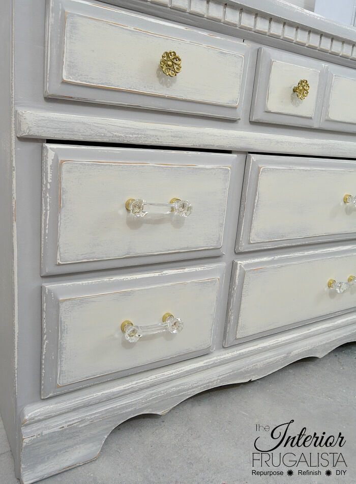 Farmhouse Dresser Makeover Glass Handles