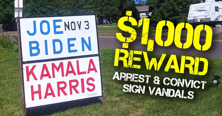 $1,000 Reward for arrest of Barron County sign vandals