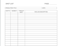 Shot List Templates