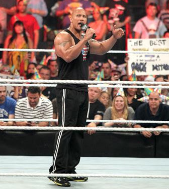 wwe rock 2011. The Rock celebrated his